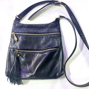 HOBO Miles Pewter Leather Crossbody Bag